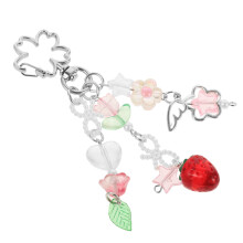 4Pcs Women Stylish Keychain Pendant Cartoon Strawberry Handbag Charm