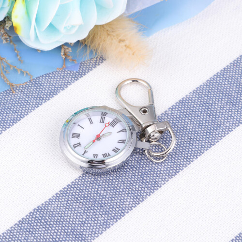 Keychain Pocket Watch Quartz Large Numbers For Men Couples 2