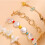 One Set Multi Layer Alloy Anklet With Colorful Shell Beads 3