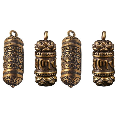 4 Pcs Pure Brass Buddhist Pendant Keychain Om 1