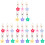 24 Pcs Flower Design Pendants Key Ring Bag Hanging Decorations 9
