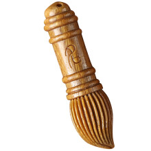 2Pcs Wood Craft Brush Pen Charm Keychain Pendant