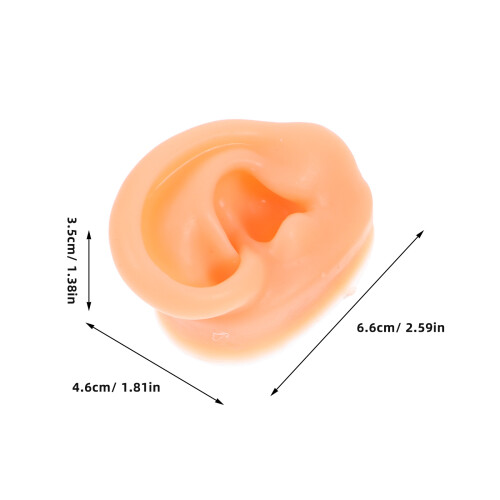 One Pair Silicone Ear Model For Piercing Practice And Jewelry Display 1