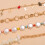 One Set Multi Layer Alloy Colorful Shell Bead Ankle Chain Golden White 5