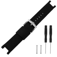 1Outdoor Nylon Uhrenband Schwarz Verstellbar Komfortables Sportarmband