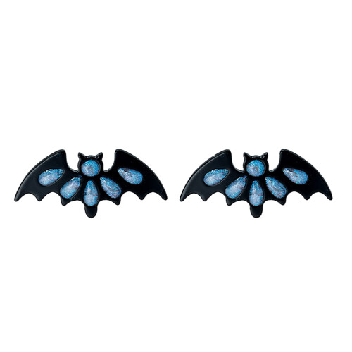 One Pair Halloween Bat Earrings Glitter Ear Studs Party Dangler