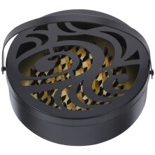 1Pc Wrought Iron Hollow Incense Holder Box with Handle for Home Use