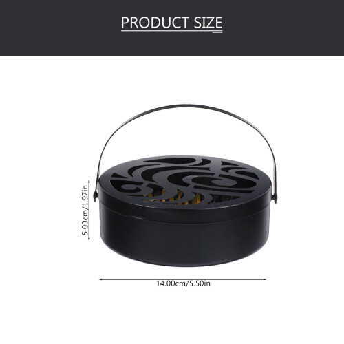 1Pc Wrought Iron Hollow Incense Holder Box with Handle for Home Use 1