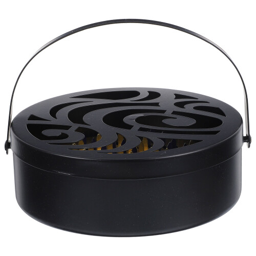 1Pc Wrought Iron Hollow Incense Holder Box with Handle for Home Use 2