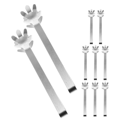 10Pcs Mini Tänger: Rostfritt Klämmor För Is, , Te, Party