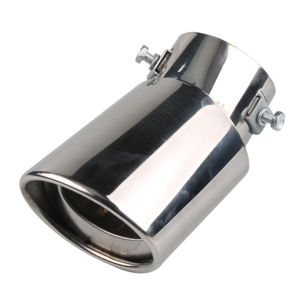 Car Tailpipe Tips 63Mm Stainless Steel Muffler Tip Bend Universal Exhaust Tailpipe Modification Supplies Silver 9067246588458