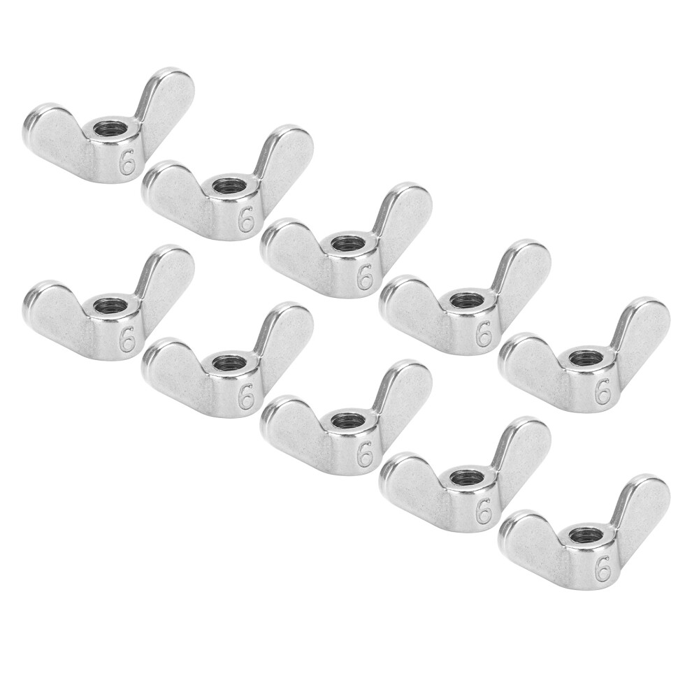 304 Stainless Steel M6 Wing Nuts Reliable Butterfly Fastener Kit 10Pcs 3631358898437