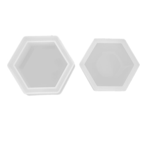 Boîte à bijoux en silicone hexagonale 8x3,7x4 cm 1 pièce