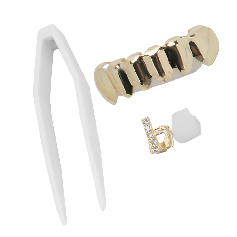 Reusable Brass Hip Hop False Teeth Set XHYT1094 for Halloween & Festivals