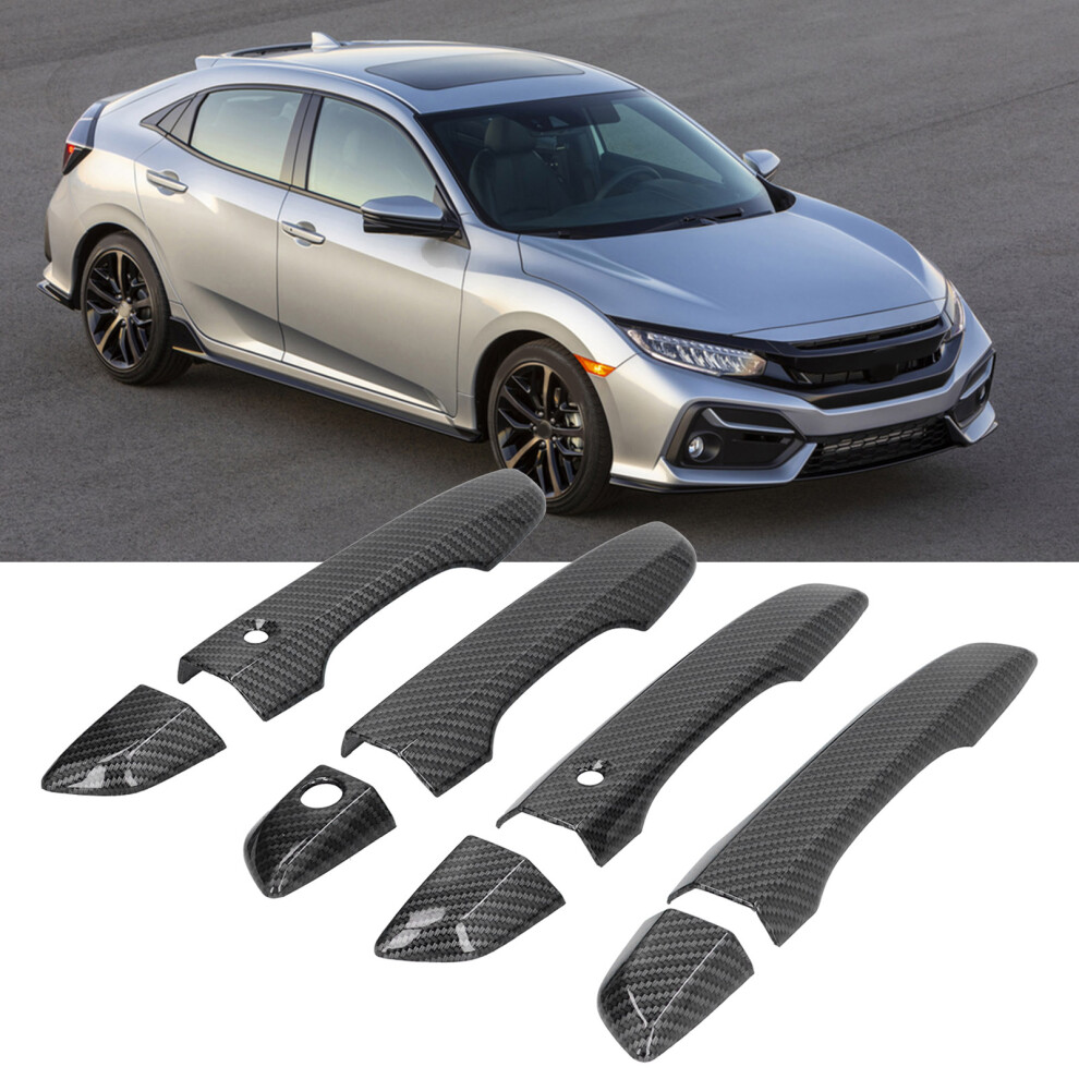 Carbon Fiber Style Door Handle Cover For Honda Civic 10Th Gen Rhdfits 9431358900499