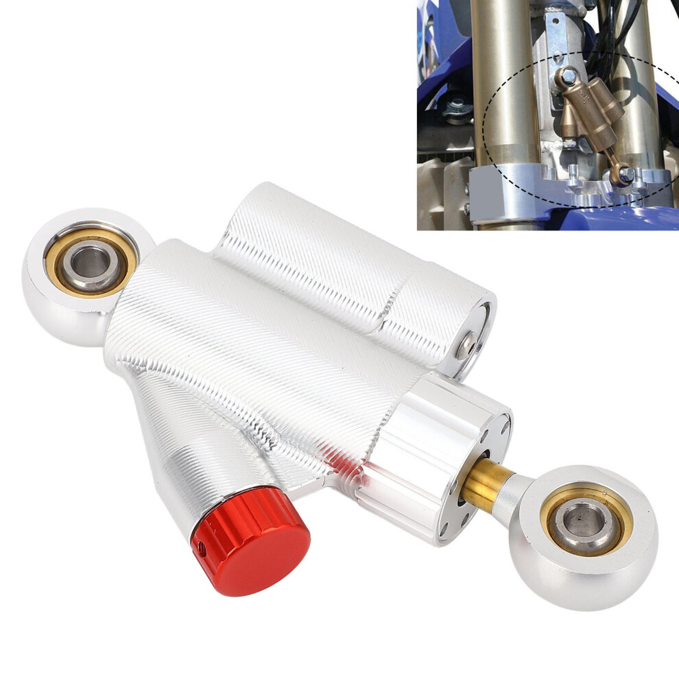 Adjustable Motorcycle Cnc Steering Damper Stabilizer Aluminum Alloy 133Mm Silver 7901358900420
