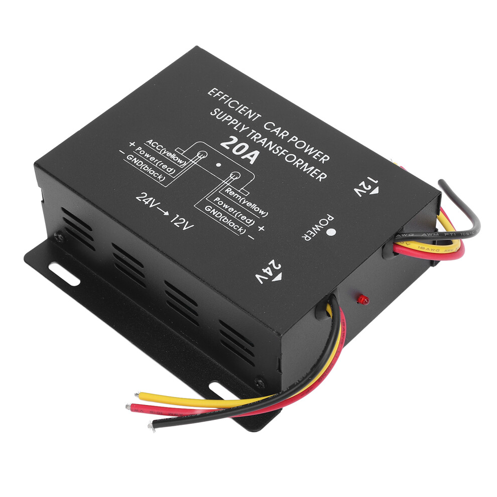 24V To 12V Car Power Converter 20A 240W Black For Trucks Suvs Buses 8731358900736