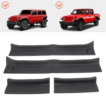 4 Pcs Car Door Sill Guards Rubber Protective Step Cover for JL JLU JT 2018-2024