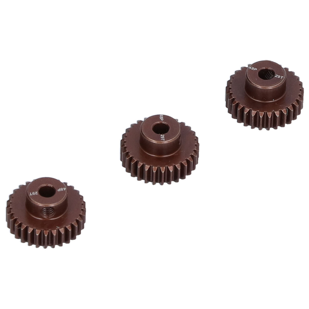 3Pcs 48Dp 29T Steel Pinion Gear For 1/10 Rc Cars, 3.175Mm Shaft Red 7601358901655