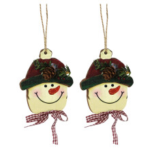 2Stk Holzschmuck Weihnachtshänger Retro Festivaldekor
