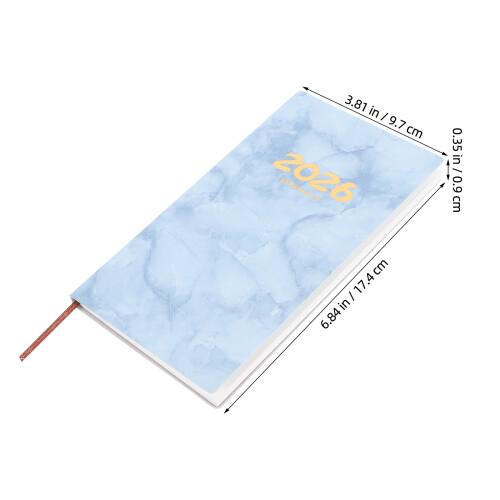 Daily Planner Notebook A6 Marmorering Fickplaneringsanteckningsbok 2026 2