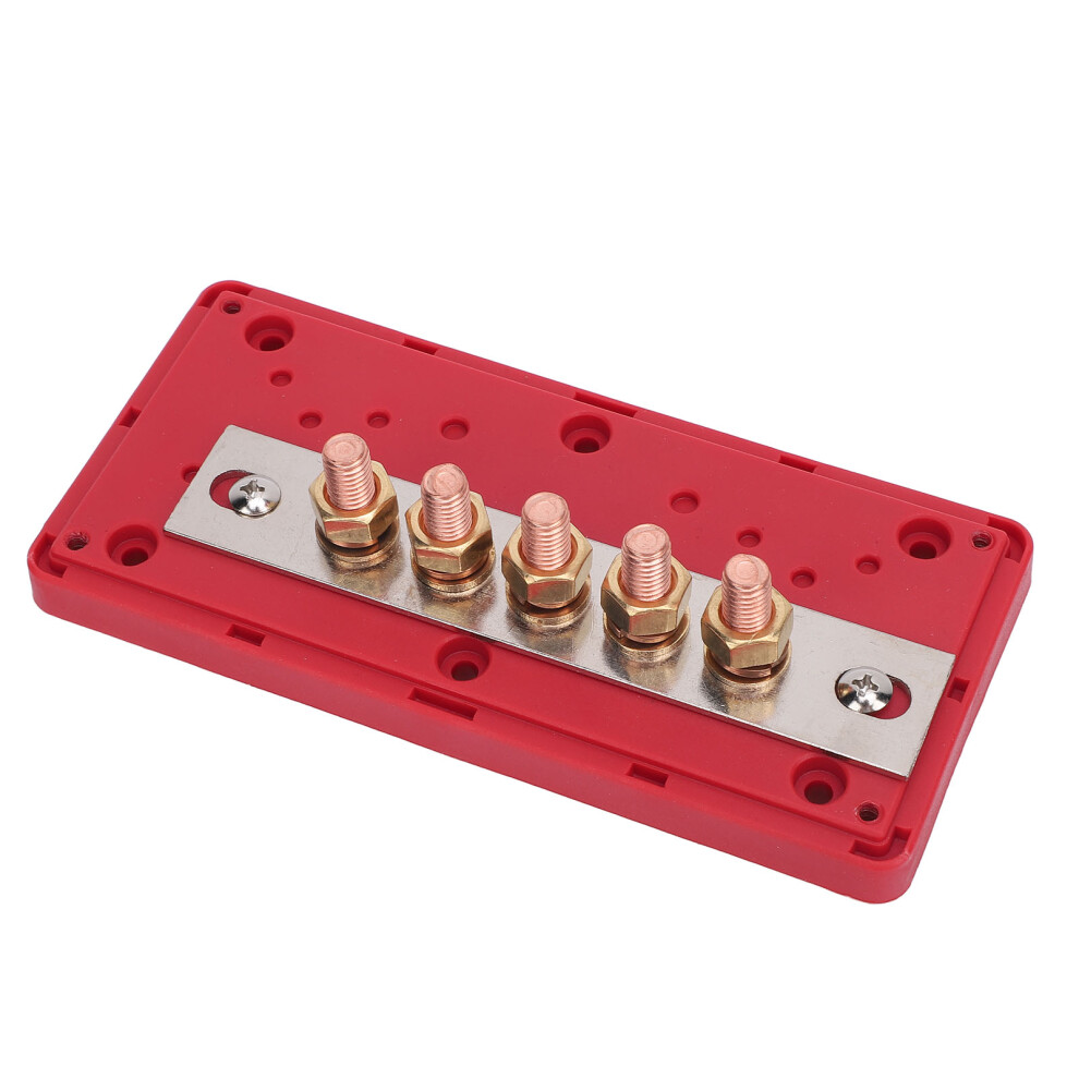 Power Distribution Block Dc48v 300A M8 X 5 Marine Battery Bus Bar, Red 4241358902790