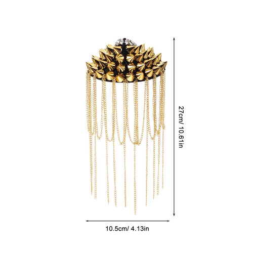 2St Tassel Punk Axelplett Med Spikar, Axelprydnad För Arm Och 1