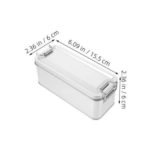 2 St Rektangulära Tinplåtslådor Med Lock För Kex, , Smycken 1