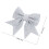 2Pcs Silver Pearl Cotton Christmas Bow Ornaments Reusable Tree Decor 2