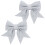 2Pcs Silver Pearl Cotton Christmas Bow Ornaments Reusable Tree Decor 10