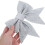 2Pcs Silver Pearl Cotton Christmas Bow Ornaments Reusable Tree Decor 8