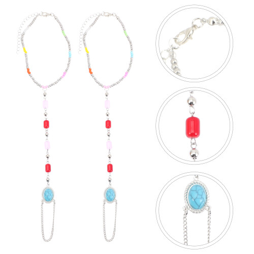 2 Geblokte Enkelketting Vrouwen 1