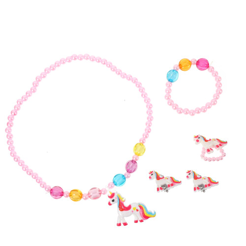 1 Set Einhorn Schmuck Halskette Ring Armband Ohrringe
