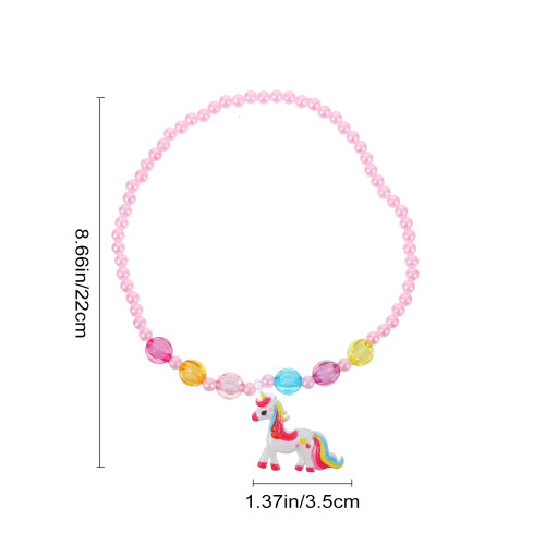 1 Set Einhorn Schmuck Halskette Ring Armband Ohrringe 1