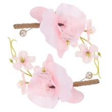 2 Falska Blommor Corsage Brudkavaljer Bröllopsknapphål