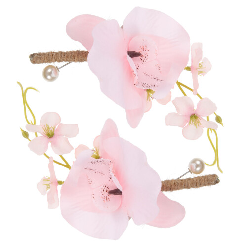 2 Falska Blommor Corsage Brudkavaljer Bröllopsknapphål