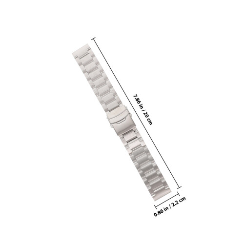 22 Mm Solid Stålarmband För Spänne (Silver) 1