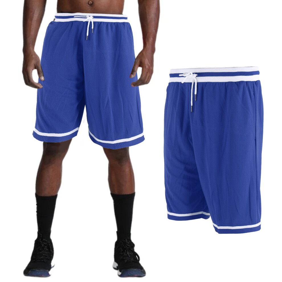 Men's Quick-Dry Breathable Basketball Shorts XXL Blue for Running & Fitness-image-OPC-PMSSYSK-NEW