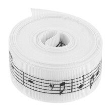 1Roll White Decorative Music Ribbon for DIY Gift Wrapping and Crafts