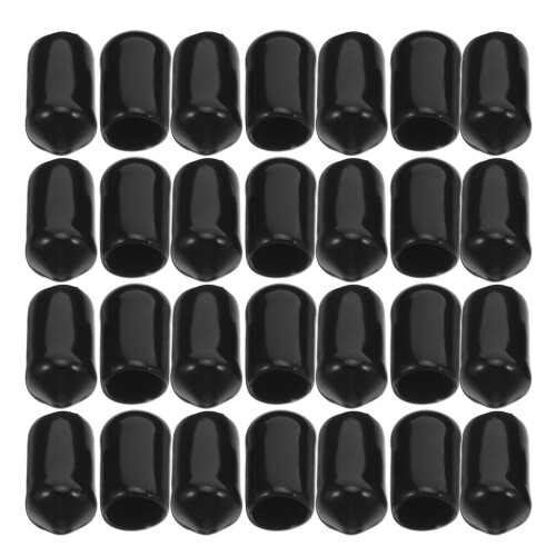 50 Runde Gewindeschutzkappen 7,0 Mm Schwarz