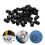 50 Runde Gewindeschutzkappen 7,0 Mm Schwarz 10