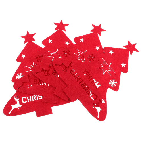 4Pcs Christmas Utensil Holder Felt Silverware Sleeves