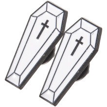 2 Stycken Chic Coffin Brosch Halloween Tecknad Knapp Kläddekoration