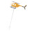 Girouette d'avion 30 cm sculpture éolienne jaune 11