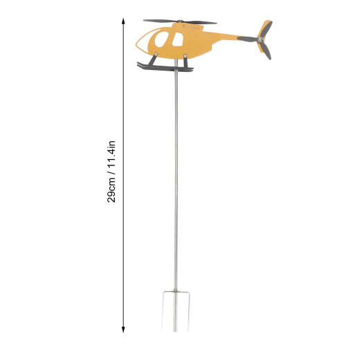 Girouette d'avion 30 cm sculpture éolienne jaune 1