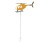 Girouette d'avion 30 cm sculpture éolienne jaune 13