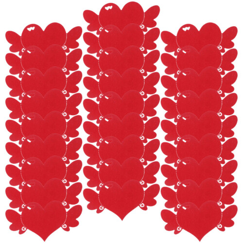 100Pcs Hjärtformade Gästpresent Etiketter Kraftpapper 2