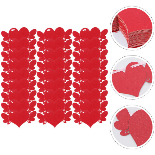 100Pcs Hjärtformade Gästpresent Etiketter Kraftpapper 1