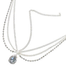 3Stk Hochzeit Stirnkette Elegant Silber Damen Haar Schmuck