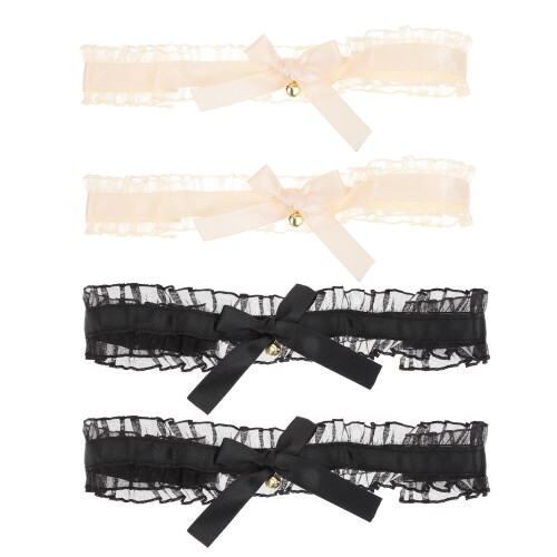 Set 4Pcs Falbala Halsband Slipslaga Beige 2